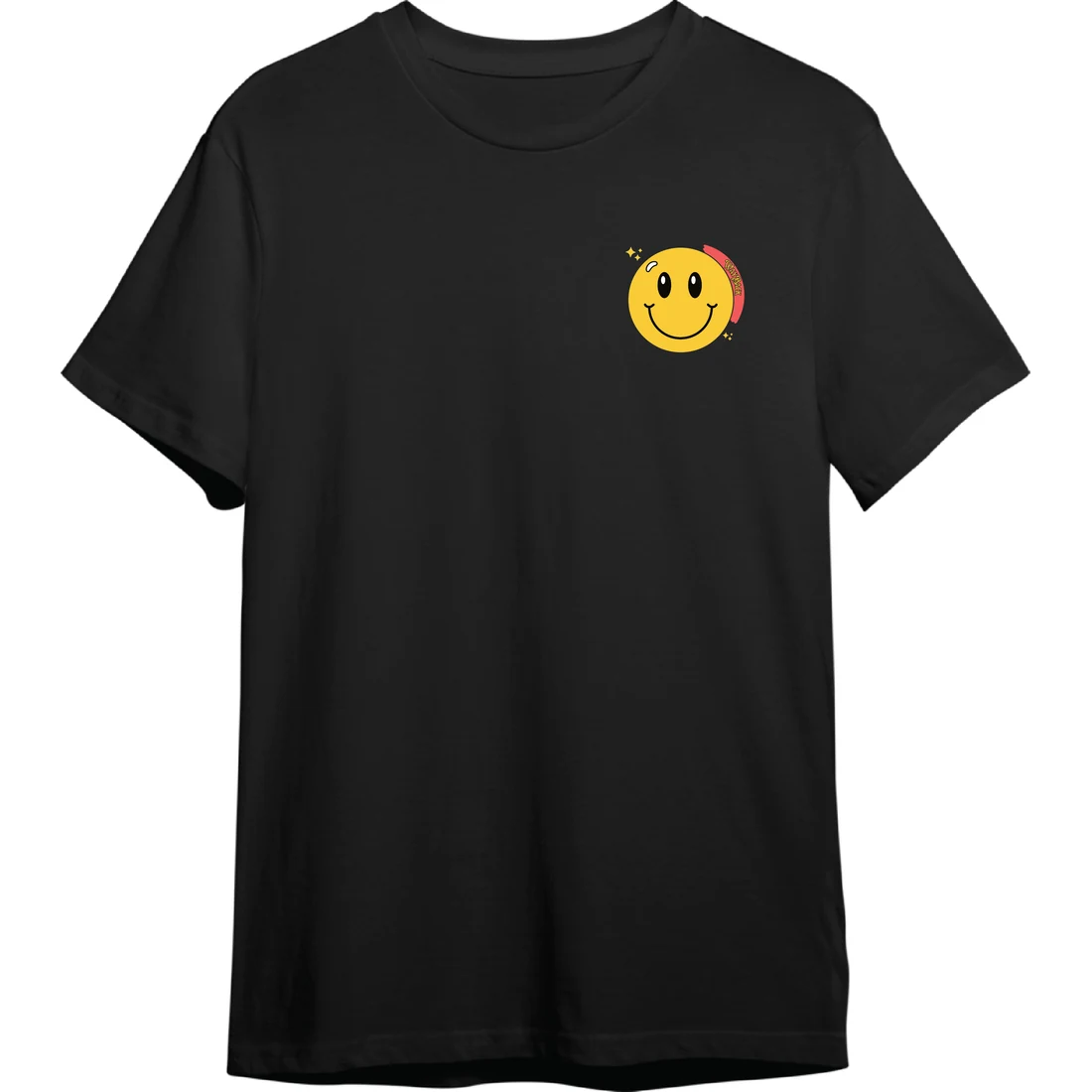 Camiseta negra Sí Sí, vista de frente